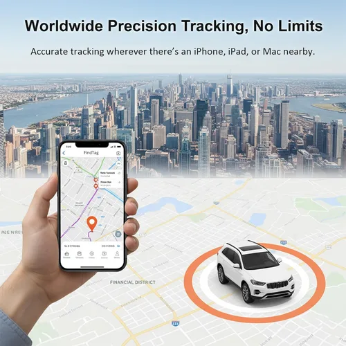 Miniatura 5 de Rastreador de coche compatible con Apple Find My (solo iOS), dispositivo de seguimiento GPS con funda magnética oculta, localizador antirrobo, sin