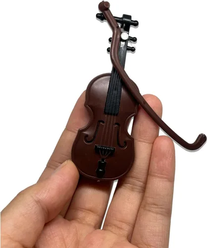 Violín en miniatura con soporte, arco y estuche perfecto mini instrumento musical para decoración de casas de muñecas y coleccionistas, decoración