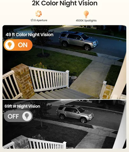 Miniatura 2 de Anlapus Cámara de seguridad WiFi de 3 MP 2K para exteriores e interiores, 2 cámaras WiFi6 y 2.4 GHz enchufables para seguridad del hogar, visión