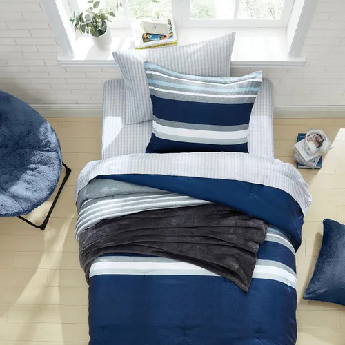 Miniatura 2 de Nautica - Juego de edredón individual/individual XL, ropa de cama suave y cepillada con sensación relajada para uso durante todo el año, juego