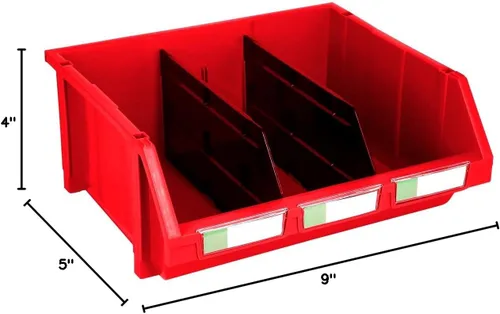 Miniatura 9 de Paquete de 2 cubos de almacenamiento apilables rojos extragrandes – 16.5 x 14.5 x 6.9 pulgadas, organizador resistente, diseño colgante y de ROJO 2