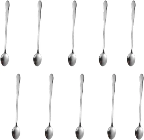Miniatura 20 de Juego de 8 cucharas mezcladoras de acero inoxidable con mango largo de 7.9 in para café, batidos, jugos, cócteles