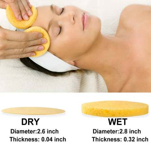 Miniatura 4 de METUUTER 50 unidades de esponjas faciales comprimidas para esteticistas - 100% esponjas de celulosa natural para el rostro, esponjas profesionales
