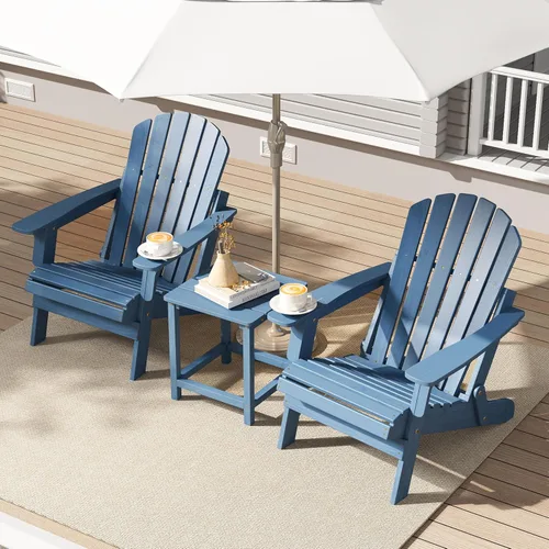 Miniatura 8 de SoliWood Silla Adirondack de madera para exteriores con respaldo y tabla de asiento premontados, silla de patio para jardín, patio trasero, césped