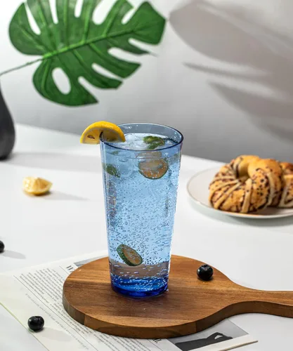 Miniatura 4 de KOXIN-KARLU Mixed Drinkware - Vasos de plástico de 26 onzas, vasos de agua acrílicos, juego de 6 unidades, color azul