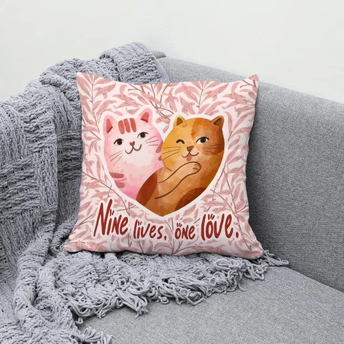 Miniatura 6 de Fundas de almohada rosas con diseño floral de San Valentín, regalos para mujeres, novias, parejas, amantes de los gatos, divertidas fundas
