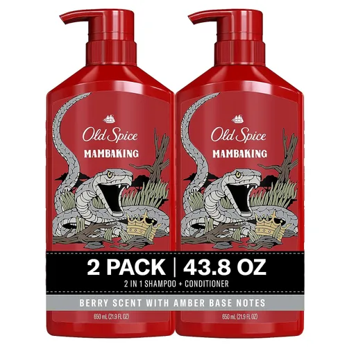 Old Spice Juego de champú y acondicionador 2 en 1 para hombre, MambaKing, para todo tipo de cabello, cabello más saludable, más completo, de aspecto