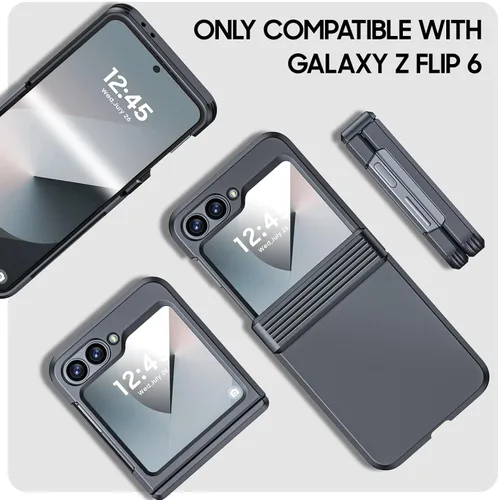 Miniatura 7 de CENMASO - Funda para Galaxy Z Flip 6/Z Flip 7 FE con protección de bisagra y protector de pantalla integrado, funda ultrafina de cuerpo completo a