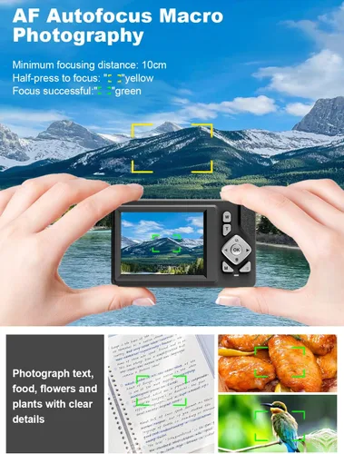 Miniatura 4 de Cámara digital para niños, adolescentes y principiantes – 48MP FHD 1080P, zoom digital 18X antivibración, LCD de 2.83 pulgadas + tarjeta de 32 GB