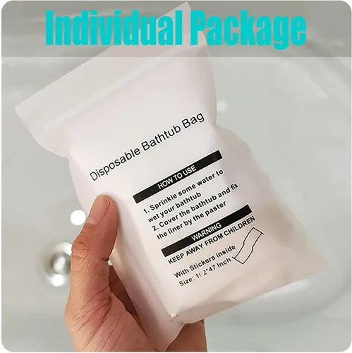 Miniatura 3 de 12 fundas para bañera, paquete individual para bañera grande (102 x 47 pies), fundas desechables para viajes y hogar, bolsa de plástico portátil