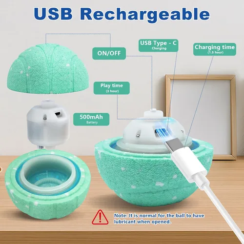 Miniatura 8 de Magicorange Juguetes interactivos para perros, juguetes automáticos de bolas rodantes para perros, pelotas de tenis con efecto rodante para perros