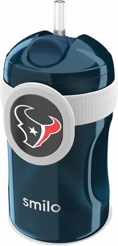 Miniatura 10 de Smilo Vaso con popote de Arizona Cardinals con licencia oficial de la NFL, para bebés y niños pequeños, con popote de silicona ponderado y capacidad