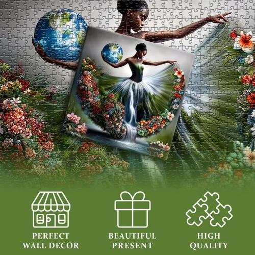 Miniatura 5 de Impossible Puzzle para adultos de 1000 piezas, paisaje de fantasía bailarina, dama rompecabezas, arte estético, floral, elegante, abstracto