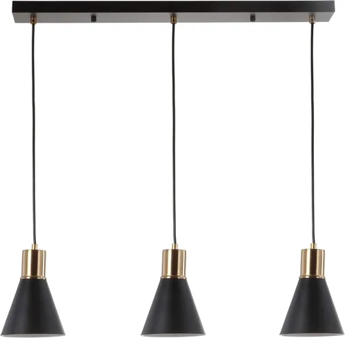 Miniatura 9 de JONATHAN Y Colgante LED de hierro moderno Apollo de mediados de siglo de 6 pulgadas, color negro/latón dorado, pantalla de metal negro, lámpara