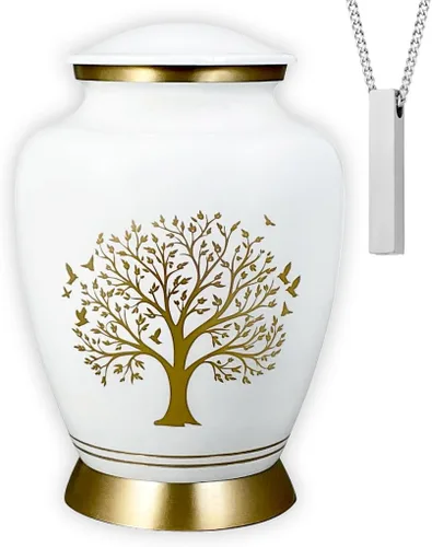 Miniatura 10 de AmericUrn Blue Tree of Life Urnas de Cremación Personalizadas con Grabado Personalizado para Cenizas Humanas – Conjunto Memorial para Adultos