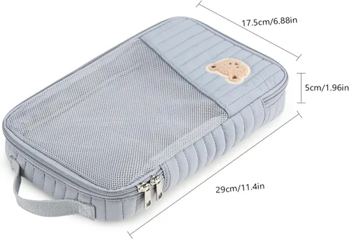 Miniatura 3 de Bolsas organizadoras para pañales para bebé, paquete de 2 bolsas impermeables para colgar pañales, bolsa de malla de oso de conejo, reutilizable