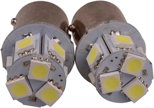 Miniatura 3 de 5 par 10 unids azul único punto de salida Super brillante LED 1156 SMD 8 led lámpara de señal coche bombilla coche bombillas 12 V para coche luz