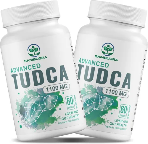 Sambugra Suplementos de TUDCA para el Hígado 1100mg, Suplemento de Sal Biliar TUDCA de Fuerza Ultra Testado por Terceros, Apoyo Hepático para