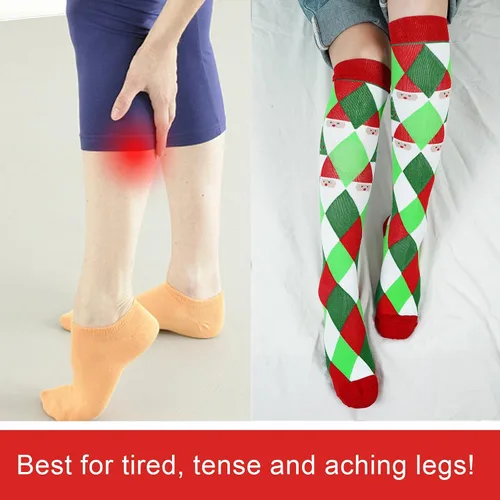 Miniatura 4 de Junely - Calcetines de compresión para mujer, medias altas hasta la rodilla para correr, enfermeras, apoyo al trabajo, regalos de embarazo, 3 pares
