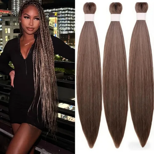 Miniatura 93 de Cabello estirado de fibra Kanekalon para trenzar con cabello humano, color naranja rojizo, 16 pulgadas, paquete de 6