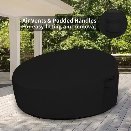 Miniatura 5 de Easy-Going Funda para día de patio resistente de 600D para exteriores, redonda de 75 pulgadas, con resistencia a rayos UV, funda para sofá de patio