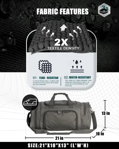 Miniatura 2 de Miramrax Bolsa de gimnasio para hombres y mujeres con compartimento para zapatos, deporte, fin de semana, viajes, durante la noche, bolsa