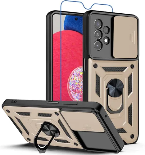Miniatura 18 de Funda para teléfono Galaxy A06 4G: con protector de pantalla de 2 piezas, cubierta deslizante para cámara y soporte multiángulo para Samsung Galaxy