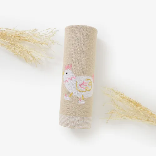 Miniatura 5 de mimixiong Manta de punto para bebés niños y niñas, algodón suave neutro en blanco para envolver cochecito de cuna con lindas ovejas