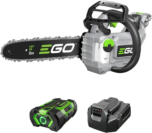 Motosierra EGO Power+, motosierra de 12" alimentada por batería, eléctrica inalámbrica, incluye batería de 56V 2.5Ah y cargador - CS1201