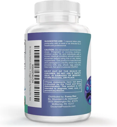 Miniatura 3 de Nicotinamida 500 mg – Vitamina B3 – Energía; Salud de las células y la piel. Valor a un precio – Sin enjuague – 120 cápsulas vegetales por Foxxy Doc