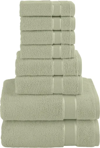 Miniatura 14 de Elegant Comfort Juego de 8 toallas de algodón de alta calidad, incluye 4 toallas pequeñas, 2 toallas de mano y 2 toallas de baño, 100% algodón