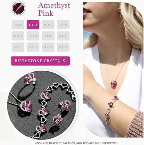 Miniatura 4 de Leafael - Collares para mujer, dije de corazón de amor infinito con cristales de piedra natal, cadena chapada en plata de 18 + 2 pulgadas, regalo