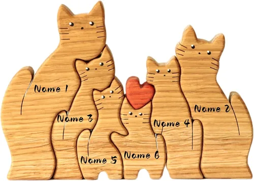 Miniatura 11 de Figura familiar de animales de madera personalizada con 1-8 nombres, bloques de nombres personalizados de animales para abrazar, regalos de recuerdo