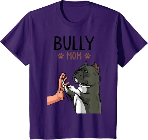 Miniatura 28 de American Bully Mom Cute Dog Mama Camiseta divertida para mujer, Blanco, S