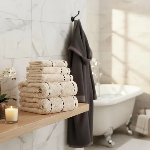 Miniatura 2 de Lavish Home Juego de toallas de 6 piezas, 100% algodón de 525 GSM, artículos esenciales de baño con 2 toallas de baño, 2 toallas de mano y 2 paños