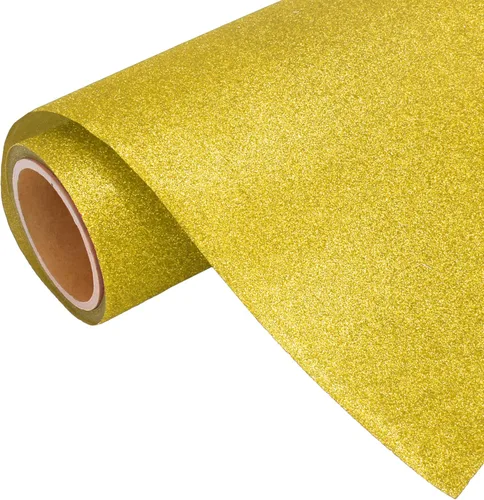 Miniatura 35 de Rollo de película de vinilo de transferencia de calor Threadart Glitter Blue de 3 yardas x 20 pulgadas HTV Colores con purpurina Compatible