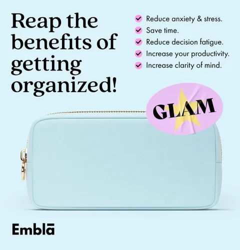 Miniatura 5 de Embla Bolsa de maquillaje de viaje para cosméticos y bolsa de artículos de tocador, bolsa de nailon con cremallera, lindo organizador de maquillaje