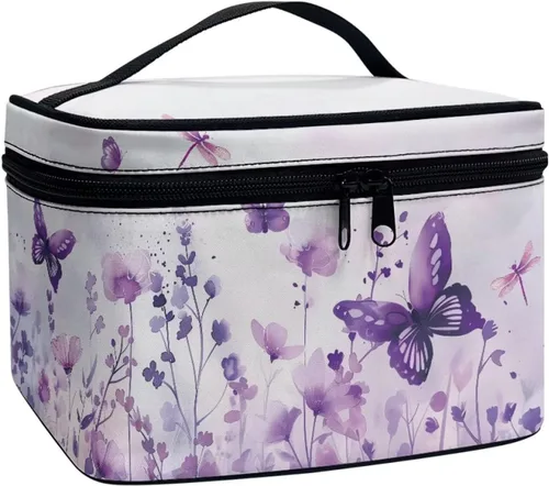 Miniatura 50 de doginthehole Bolsa de maquillaje, bolsa de cosméticos de viaje, bolsa de aseo portátil grande, organizador de accesorios para mujeres y niñas