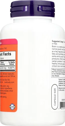 Miniatura 2 de NOW Biotin 5,000 mcg - 120 VCaps (paquete de 2 botellas)