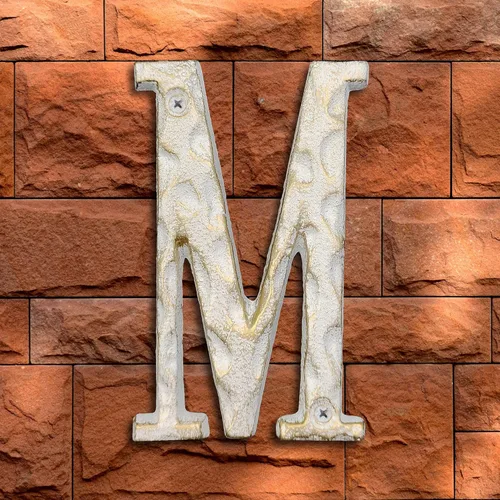 Miniatura 25 de Números de dirección de casa de 5 pulgadas de alto, número único de buzón de metal de hierro fundido, letras para puerta exterior o delantera, Letra