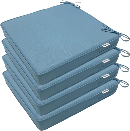 Miniatura 22 de Cojines para sillas de exterior de 19 x 19 pulgadas, impermeables, para muebles de patio, jardín, sofá con cremallera y correas ajustables, juego