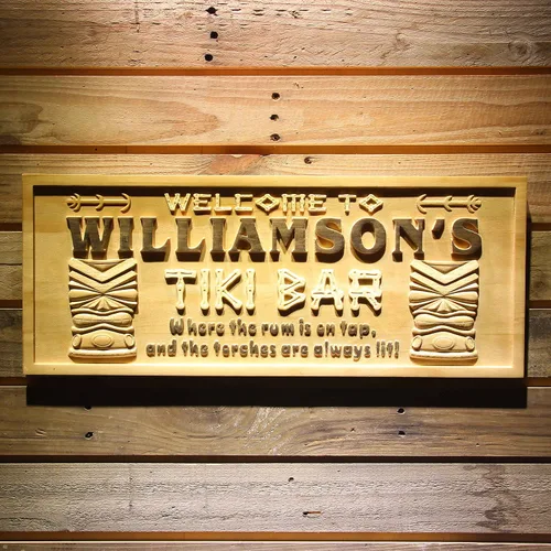 Miniatura 49 de ADVPRO wpa0053 - Letrero personalizado con nombre grabado en 3D de madera para el hogar, bar, cerveza, decoración del hogar, placas de casa de lago