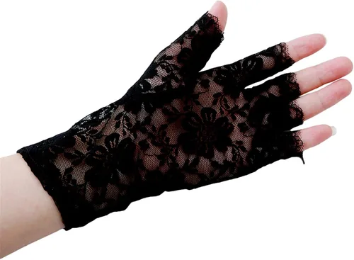 Miniatura 2 de Sperrins Skylety Sunblock Fingerless Bridal Lace Gloves Opera Evening Wedding Tea Party Prom Cosplay