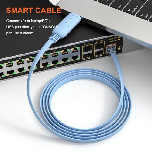 Miniatura 7 de Cable de consola USB Cisco, cable de consola USB a RJ45 compatible con routers/switch/Windows 7, 8,10 (12 pies)