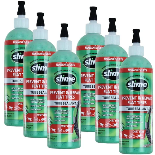 Slime 10004-6PK - Sellador de reparación de pinchazos de neumáticos de bicicleta de tierra, evita y repara, adecuado para todas las bicicletas de