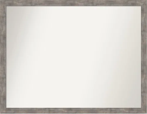 Miniatura 145 de Amanti Art Silver Bathroom Mirror for Over Sink, 24x49 Custom Made Marred Pewter Rectangle Vanity Mirror, Oversize Casual Wood Frame, Hangs Estaño