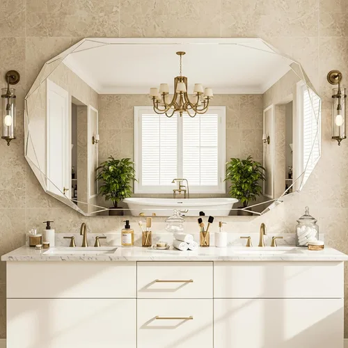 Miniatura 20 de Suidia Espejo de baño, espejo de pared de 20 x 30 pulgadas, espejo de baño sin marco con borde biselado para dormitorio, sala de estar, entrada