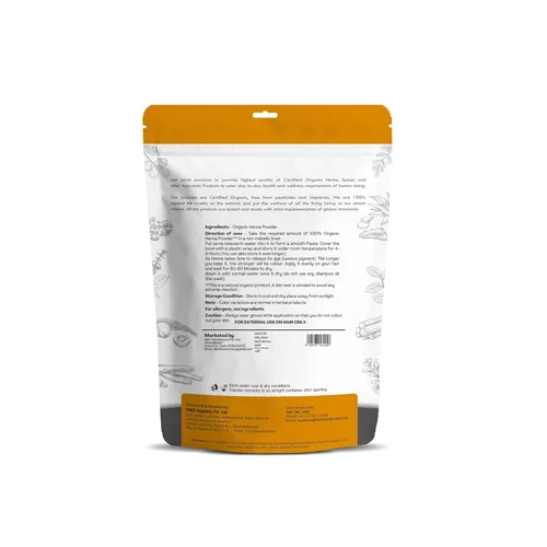 Miniatura 2 de Just Jaivik Polvo de henna (Lawsonia Inermis) para el cabello - 100% natural, certificado orgánico por la USDA por OneCert Asia, sin productos