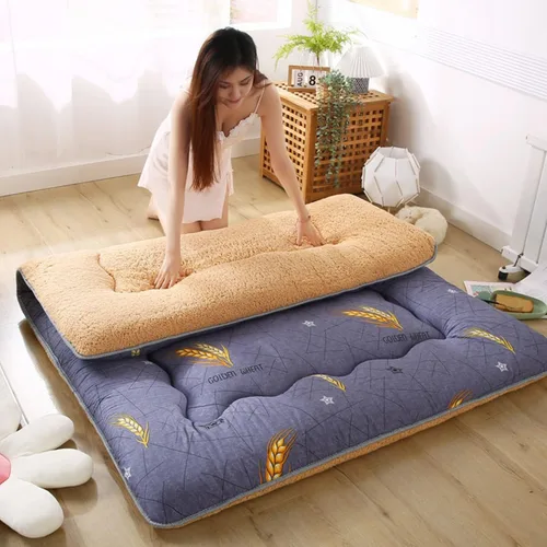 Miniatura 12 de Cubrecolchón de futón plegable japonés, colchón enrollable, colchón individual para dormir, para camping, 3.1 in de grosor, cama portátil de Negro