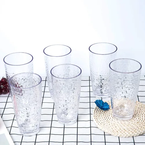 Miniatura 6 de KOXIN-KARLU Hammered - Vasos de plástico de 26 onzas, juego de 6 vasos acrílicos transparentes